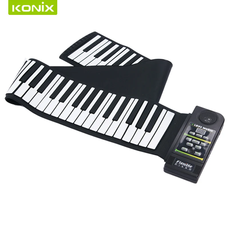 Image 88  keys  portable digital keyboard  and  sustain pedal  of  soft  mini  roll  up  piano