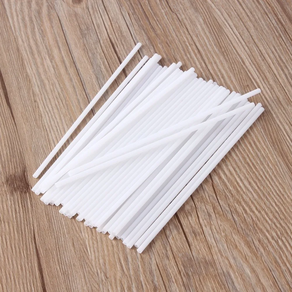 50Pcs/set Non Toxic Food Grade Plastic Sucker Tubes Universal Sticks For Making Candy Chocolate