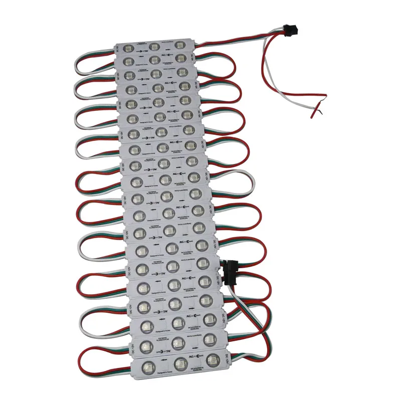 20 шт. WS2811 5050 SMD RGB 3LED впрыскиваемый светодиодный модуль с объективом DC12V адресуемый