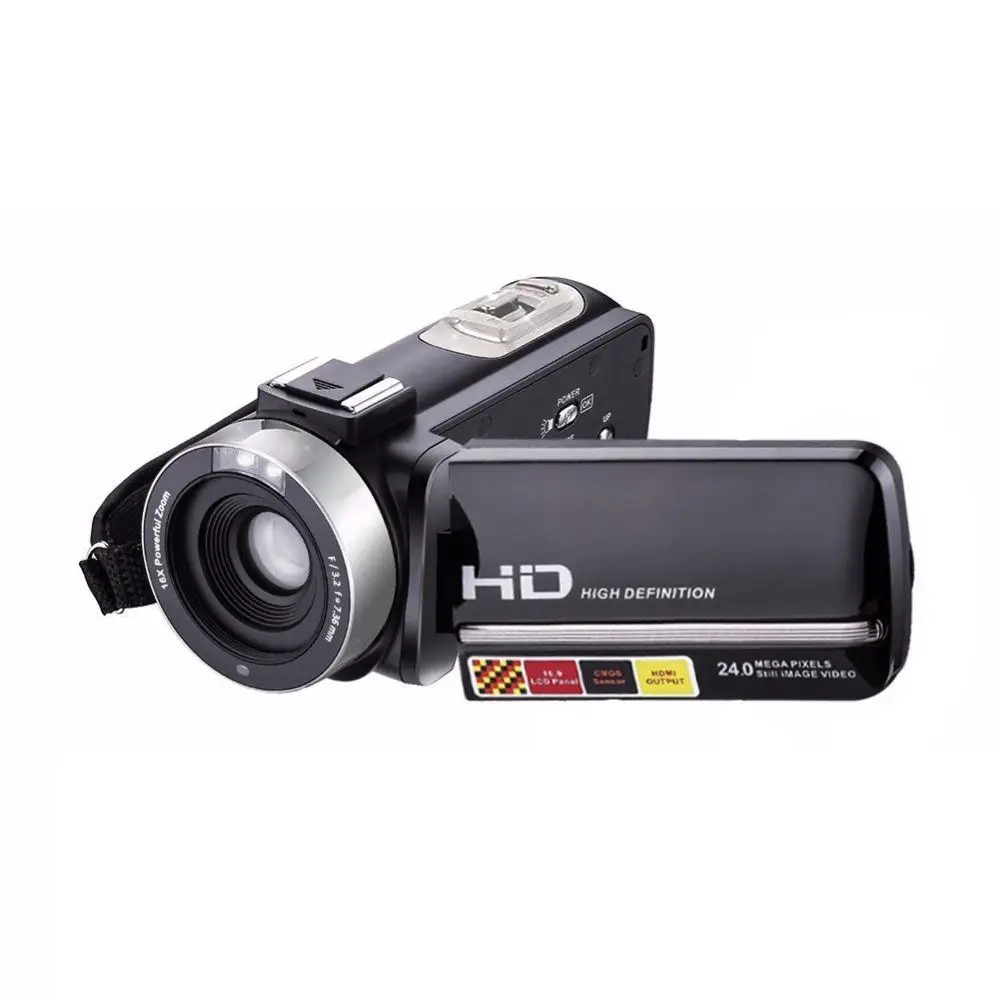 

HDV-301M 1080P 16X Digital Zoom 3 Inch Touch Screen Portable LCD HDV Video Camcorder With Microphone Black