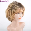 synthetic short black yellow grey bob wig straight ombre cosplay wig Dream ice's 1
