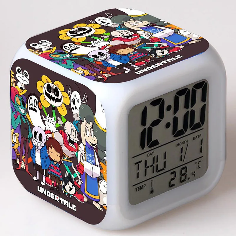 Светодиодный Будильник Undertale wekker reveil для украшения дома ночник светодиодный 7 цветов часы с подсветкой reloj pertador цифровой будильник - Цвет: B26