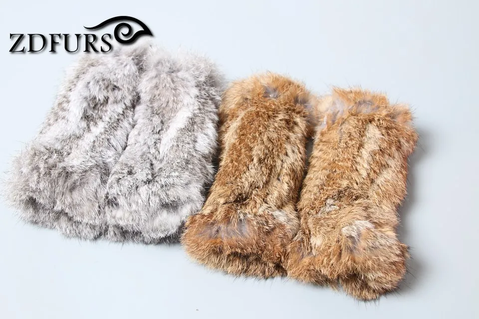 FXFURS Горячая Распродажа Для женщин натуральная Трикотажные Кролика Рекс зимние перчатки, варежки без пальцев рукава для защиты рук