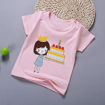 

2019 New Boys Girls Clothes Cotton T Shirts Summer Toddler Boys Print T Shirt Girls Short Sleeve Soft Tops Children T-Shirts