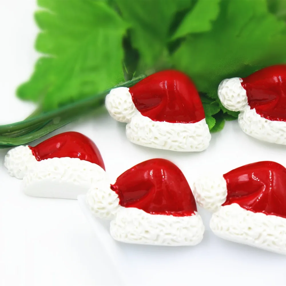 

10pcs/lot flat back resin Christmas hat for kids DIY resin cabochons accessories about 25mm