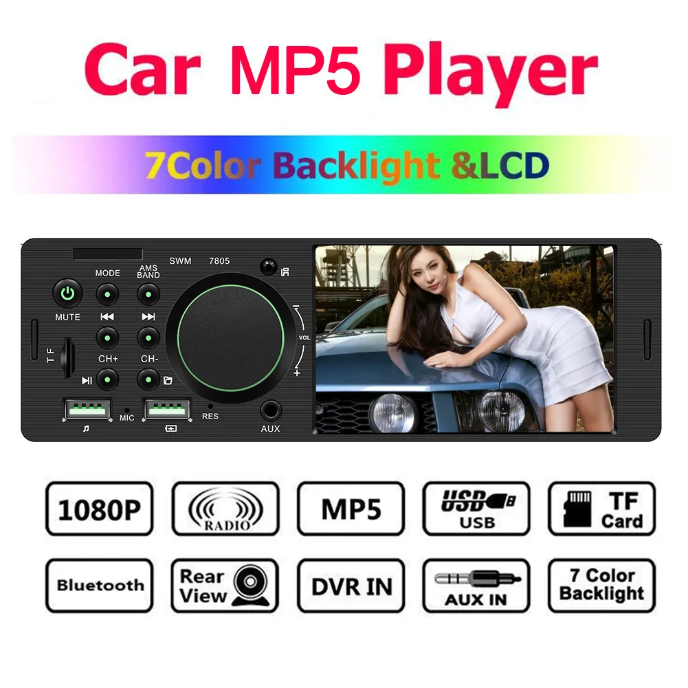 Авто Радио 1 Din 4,1 дюймов TFT аудио стерео FM магнитола с AUX Bluetooth MP5 плеер подключения заднего вида Камера автомобильные аксессуары