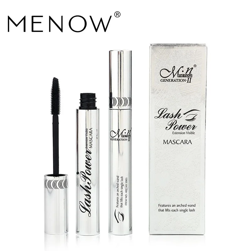 

Menow Brand Lenthening Waterproof Black Mascara with silicon Brush Volume Curling Eyelash Extension Makeup Cosmetics M13005