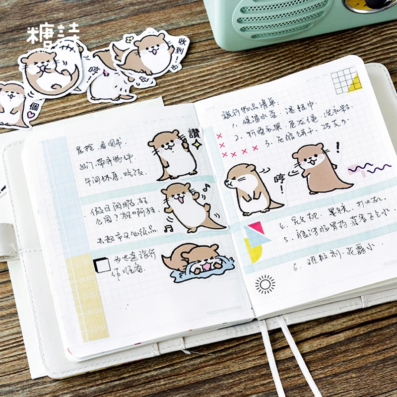 Otter Животные декоративные из рисовой бумаги наклейки Скрапбукинг этикетка-наклейка дневник Канцелярские Стикеры для альбомов