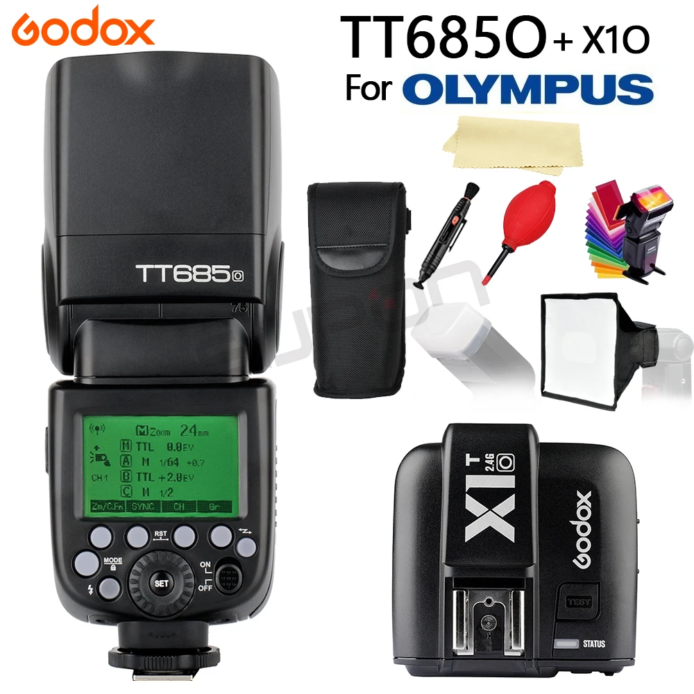 Беспроводная вспышка Godox TT685 TT685O 2 4G HSS 1/8000s i ttl GN60 + X1T O триггер для камеры Olympus Panasonic