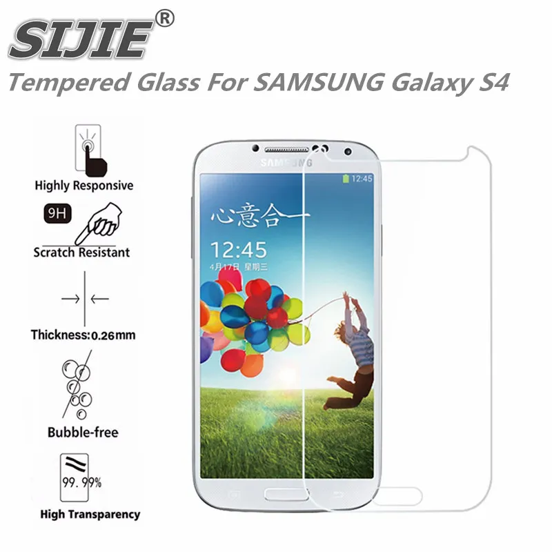 

SIJIE Tempered Glass For SAMSUNG Galaxy S4 mobile phone Screen protect Explosion proof discount free gift Film 5 inch