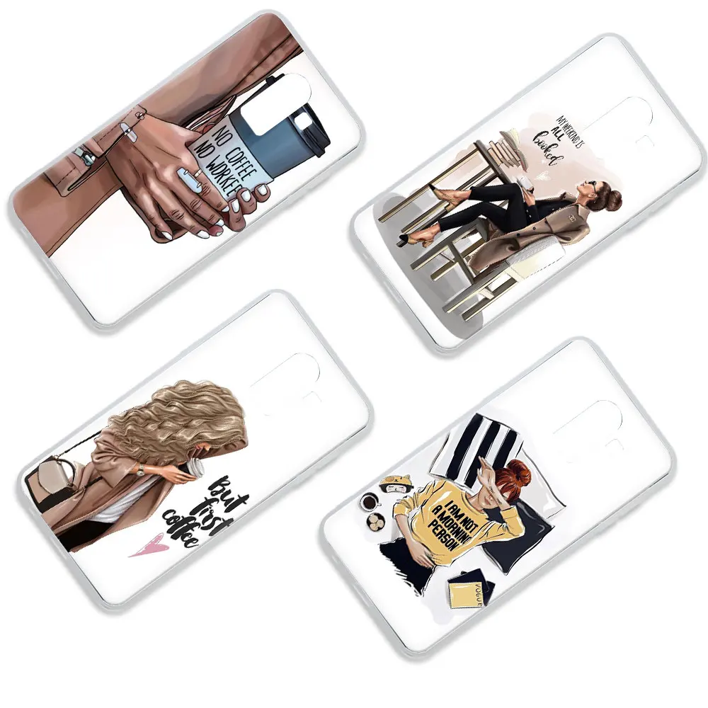 Жесткий чехол для телефона Queen Princess Girl boss coffee Galaxy A2 Core J2 J3 J4 J5 J6 Plus J7 Duo J8 Prime 2017 EU US