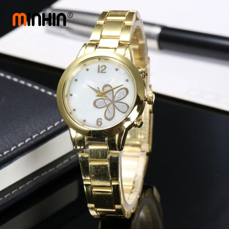 MINHIN женские очаровательные часы с узором в виде ракушки маленький циферблат