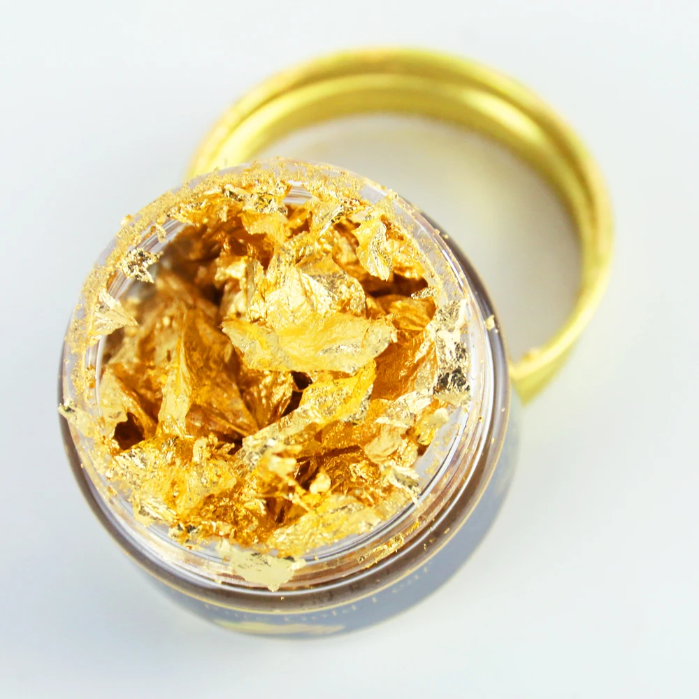 

0.1g Edible Genuine Gold Leaf Flakes, 24K Gold Flakes Facial Mask Decorative Dishes,Genuine Gold Leaf for Cooking,99.9% gold