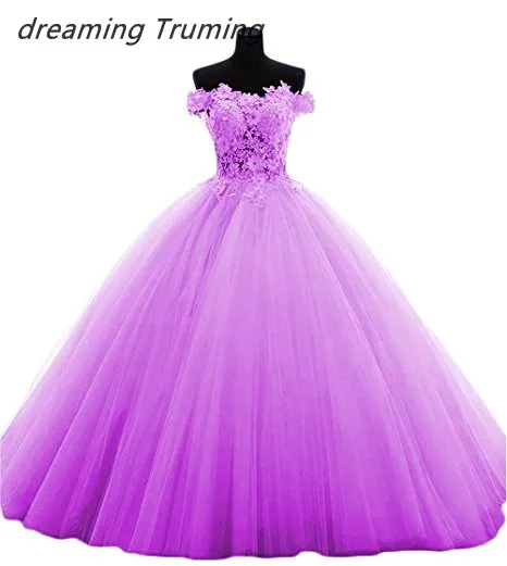 Multi Colored Quinceanera Dresses With Appliqued Lace Tulle Dresses 15 Years Ball Gowns vestido de 15 anos de debutante