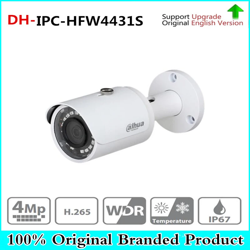 

Original DH DH-IPC-HFW4431S replace IPC-HFW4421S 4MP Full HD WDR Network Small IR Bullet Camera CCTV POE IPC-HFW4431S with logo