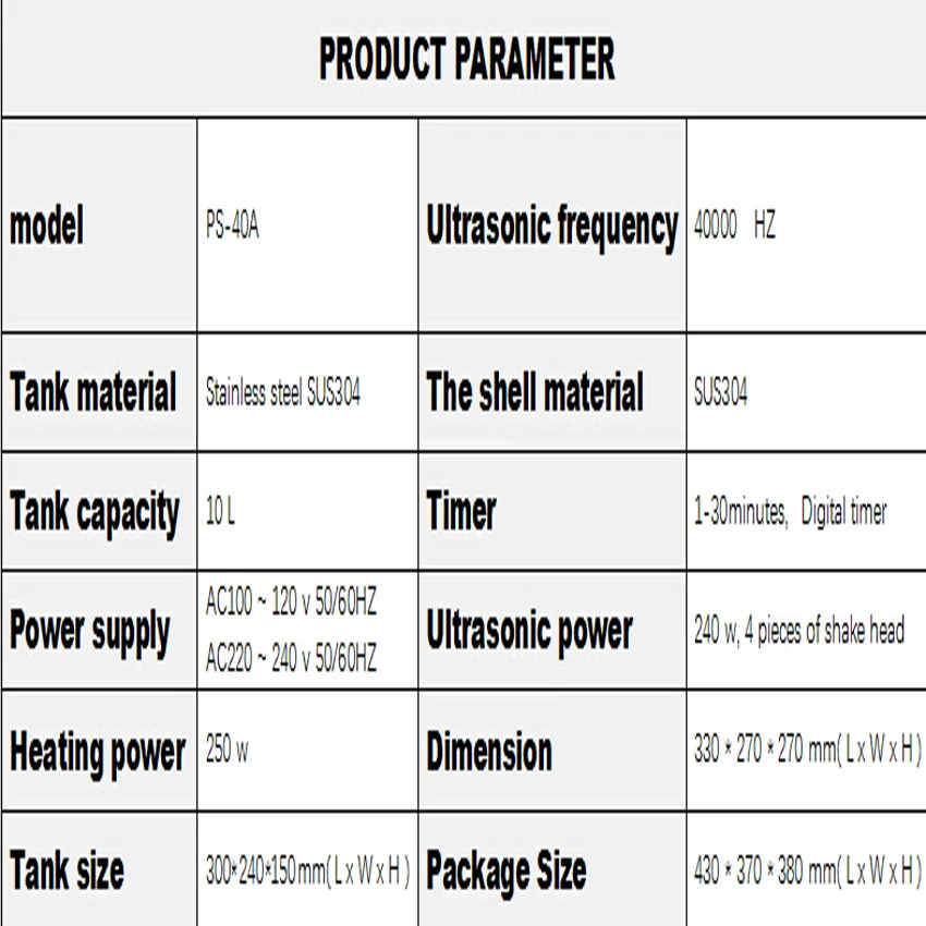 1 шт. 110 В/220 В PS-40A 250W10L ультразвуковые машины для очистки детали для печатной платы лабораторный очиститель/электронные продукты