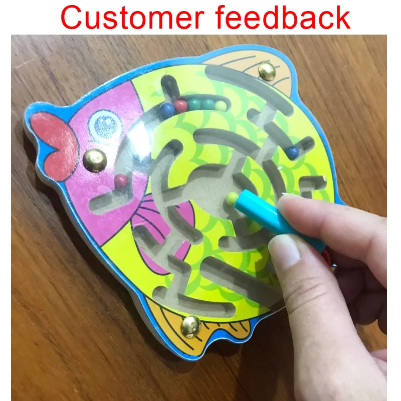 Montessori Toys Educational Wooden Toys for Children Early Learning Magnetic Maze Labyrinth Animal Shape Game
