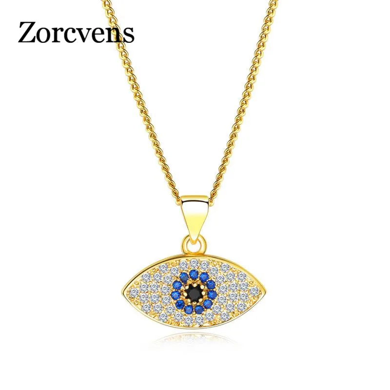 

LETAPI New Brand Silver Gold Color Cubic Zirconia Eye Pendant Necklace for Women