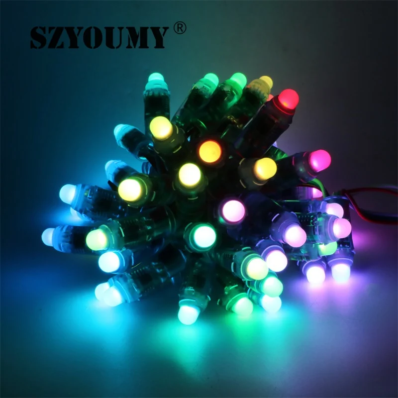 SZYOUMY DC 5 в 12 В WS2811 RGB IC светодиодный пиксельный модуль 12 мм цифровые полноцветные автономные адресные провода струны водонепроницаемые