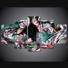 5 Panels Wall Art font b Anime b font Tokyo Ghoul Ken Kaneki 5 Pieces Paintings