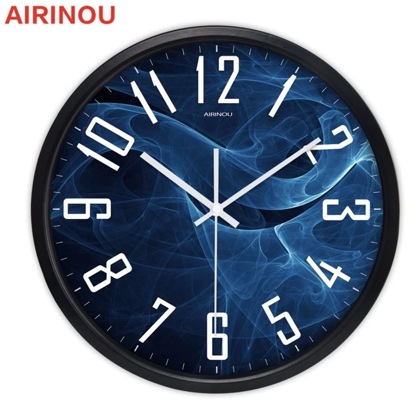 Airinou настенные часы с волшебным дымом для мужчин стеклянная крышка гостиная