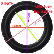 2 шт. кольцо из вспененного материала для динамика ремонт " дюймов с отверстием Большой Пузырь Подвеска объемное складное кольцо полный диапазон НЧ динамик Замена