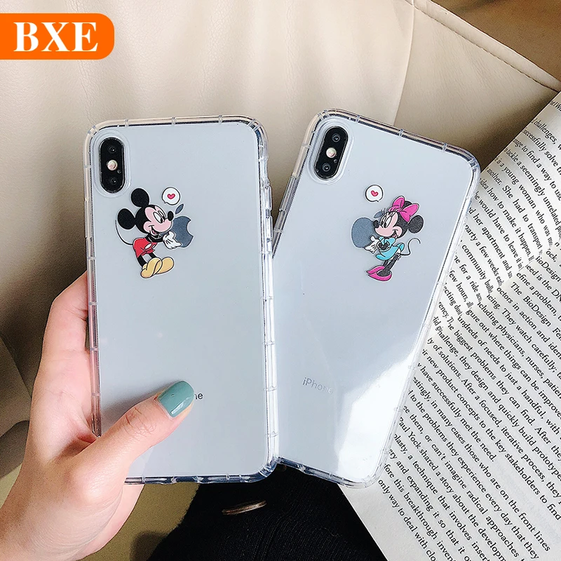 

BXE Mouse Phone Case For Apple iPhone X Xs Max XR 6 6s 7 8 Plus Case For iPhone 6+ 7+ 6 X s Soft TPU Silicone Bumper Back Cover
