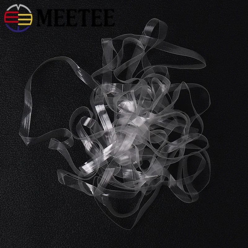 

Meetee 4/5/6mm 100/270/400M Clear Elastic Band Invisible Bra Strap Transparent Underwear Shoulder Belt DIY Clothing Sewing EB210