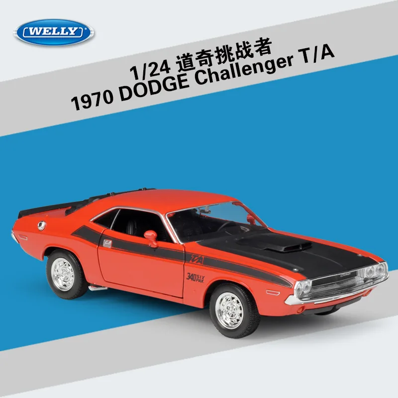 1:24 Scale WELLY классический металлический литой игрушечный автомобиль 1970 Dodge Challenger T/A