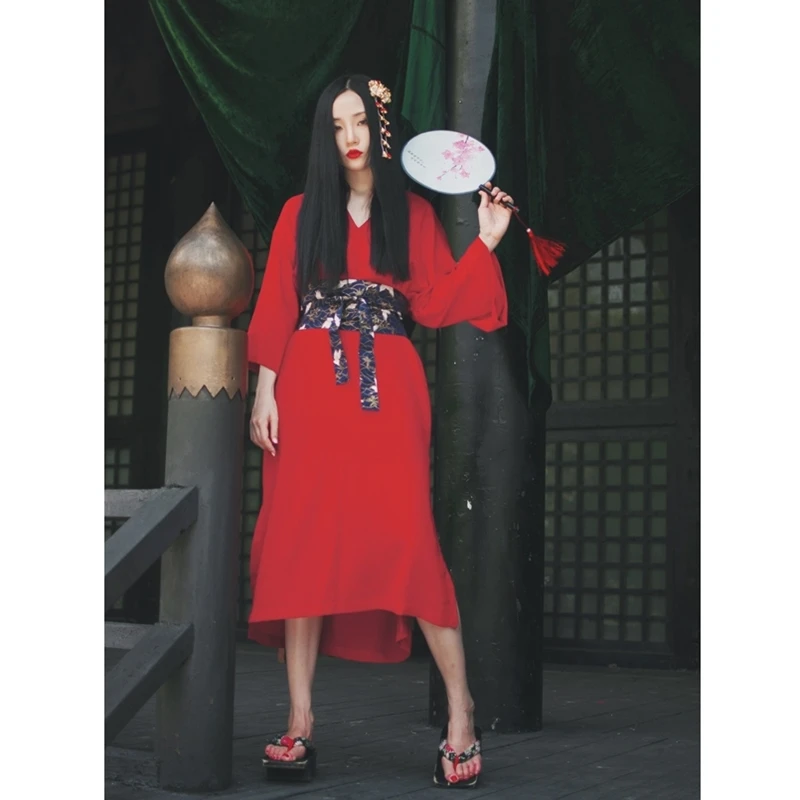 Традиционное японское кимоно, японское кимоно, черное, юката, новое чувство одежды, японский костюм гейши, хаори FF2033