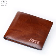 YINTE Leather Wallet Men’s Credit Card ID Holder Money Clip Purse Hard Wallet Free Shipping Brown Wallet Portfolio T8842C