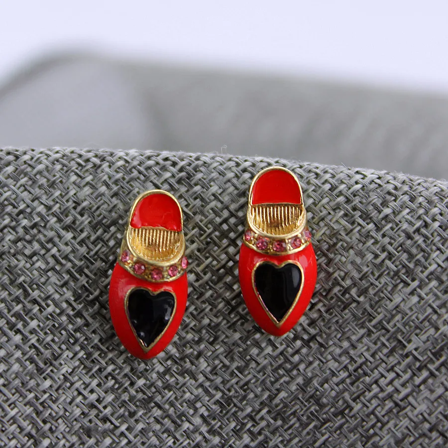 

XQ XQ Free shipping 2015 New BJ red shoes Earrings The new popular banquet texture