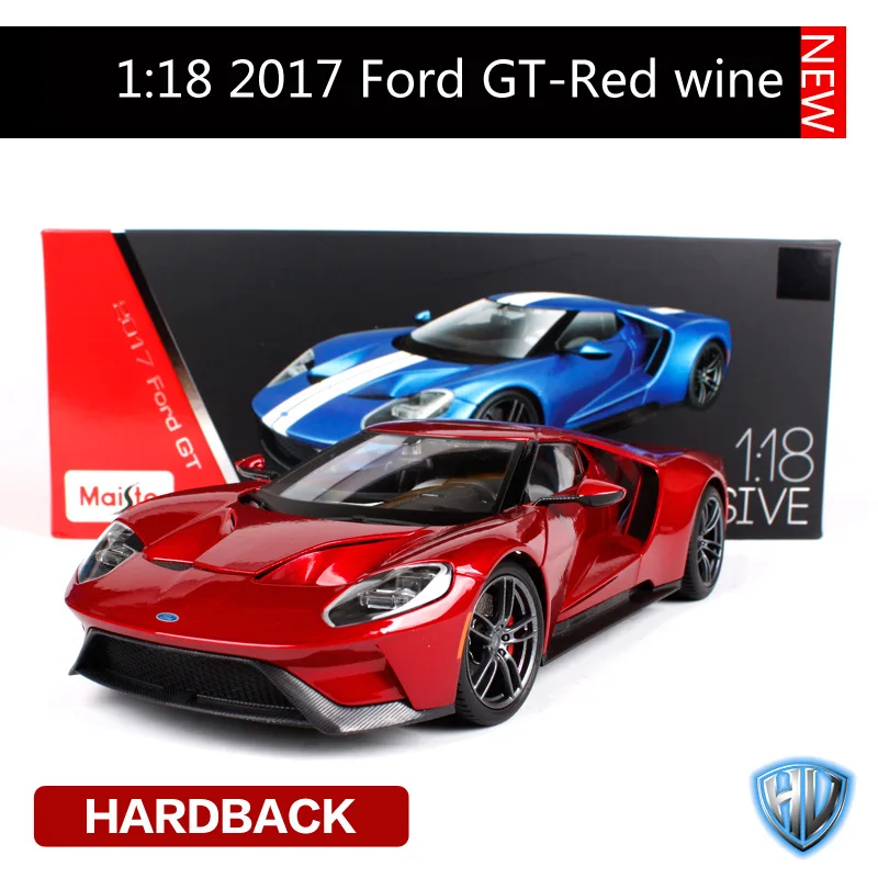 Maisto 1:18 ford gt белый синий красный винный автомобиль литой жесткий переплет Роскошные гоночные игрушечные модели автомобиля для коллекционных моделей автомобилей 38134