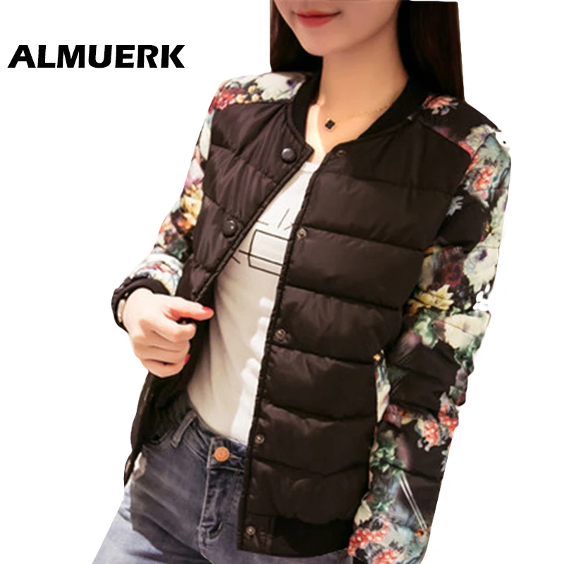 

autumn winter Women short coat Ladies bomber jackets long sleeve printed cotton jacket Size S 3XL Female Leisure jaqueta YZ229