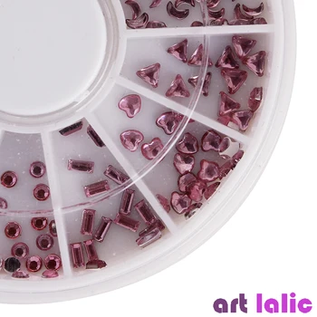 

Mixed Pink Nail Art Decoration in Wheel 3D Nail Tips Rhinestones for Crystal Acrylic UV Gel Shining Body Art Nail Accessories