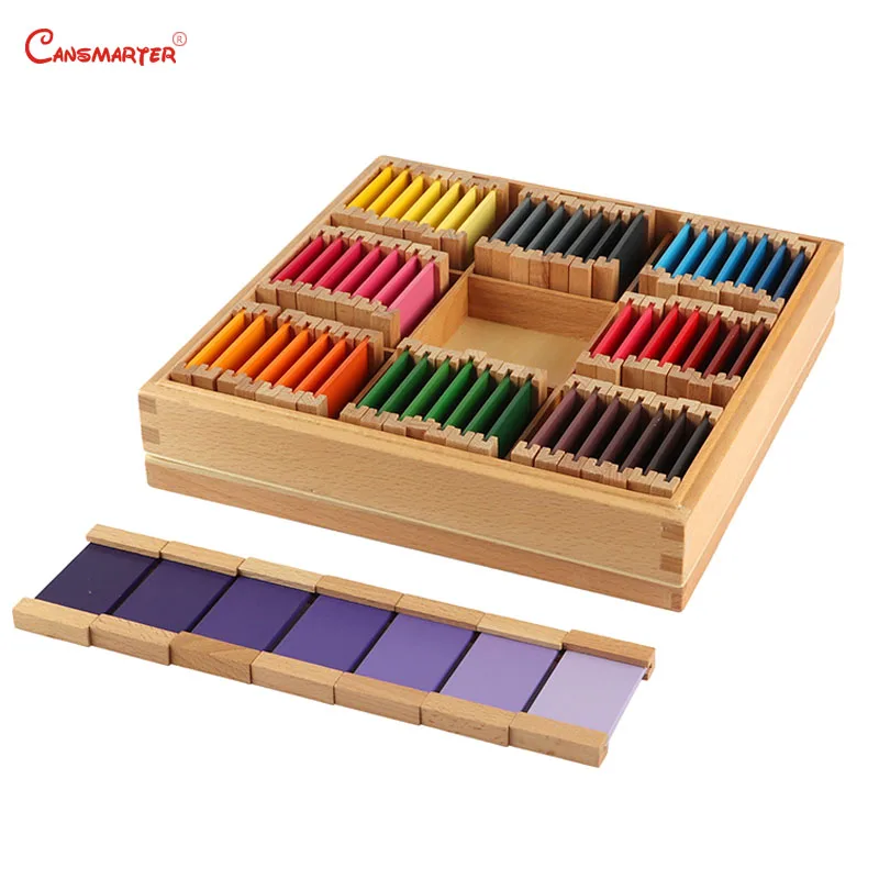  Montessori Sensory Exercises Wooden Color Tablets 3rd Box Color Sorting Toys Children Beechwood Mat - 4000001511105