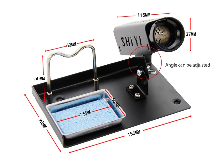 Высокое качество Благородный паяльник Поддержка Стенд станция Металл Basewith 1 губка очиститель