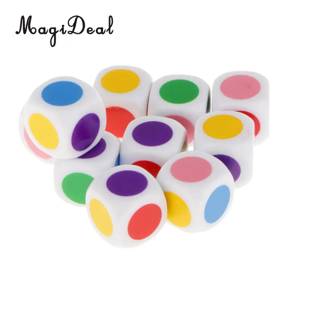 MagiDeal Colorful Kids Children Board Game 6 Colors Dices Table Games for Pub Club Family Party Educational Toys 16x16x16 mm