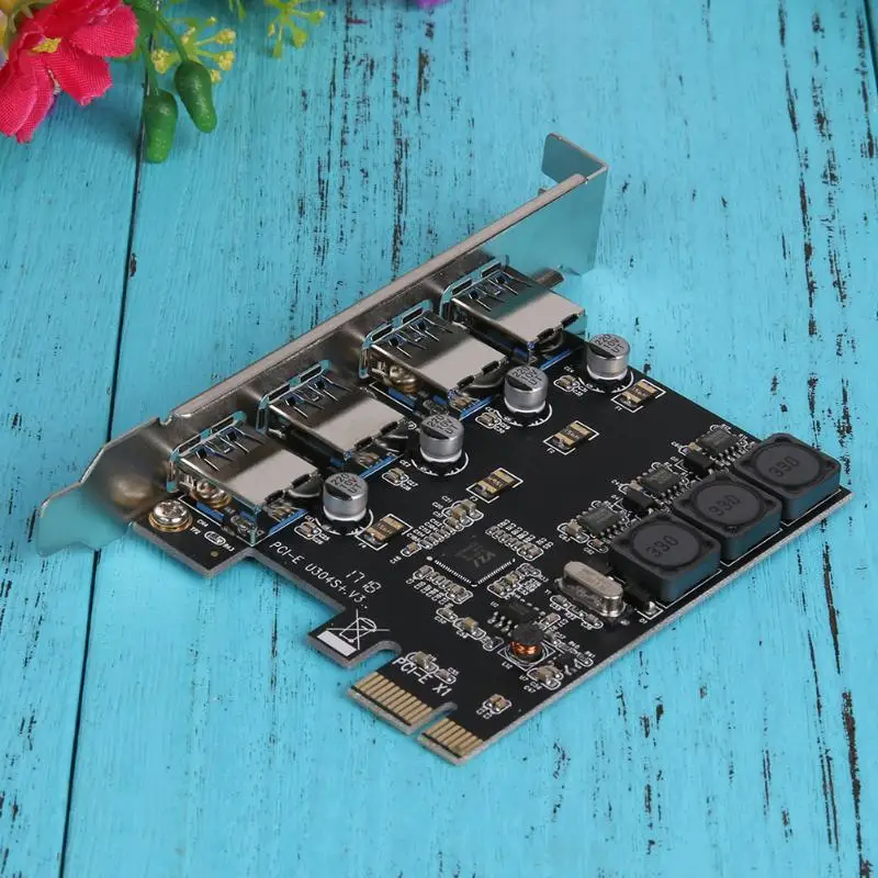 Tarjeta de expansión PCI-E de 4 puertos USB 3,0 PCI Express tarjeta PCIe pci-e usb 3,0 controlador de Host 4 x USB3.0 añadir en tarjetas de expansión de tarjeta Tarjeta de expansión PCI-E de 4 puertos USB 3,0 PCI Express tarjeta PCIe pci-e usb 3,0 controlador de Host 4 x USB3.0 añadir en tarjetas de expansión de tarjeta
