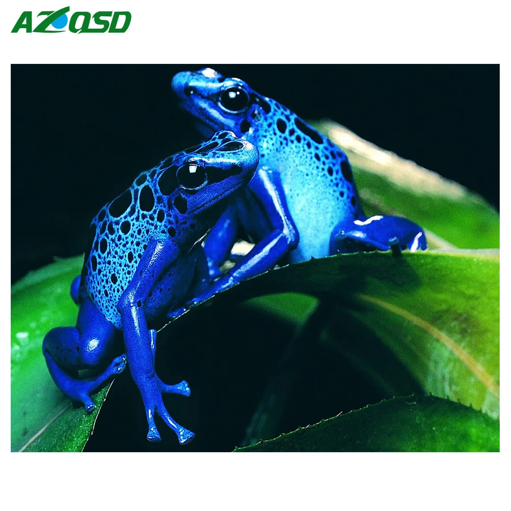 AZQSD Diamond Painting Cross Stitch Frog Picture of Resin Drill 5D DIY