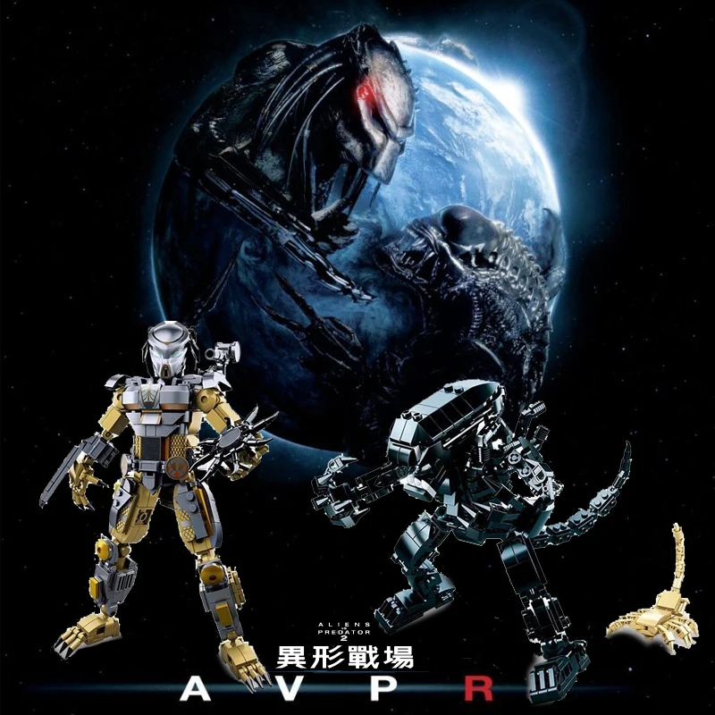 

AVP Aliens vs. Predator Series Horror Spieces Helicopter Armored vehicle Action legoing Building Blocks Bricks Figures Toys