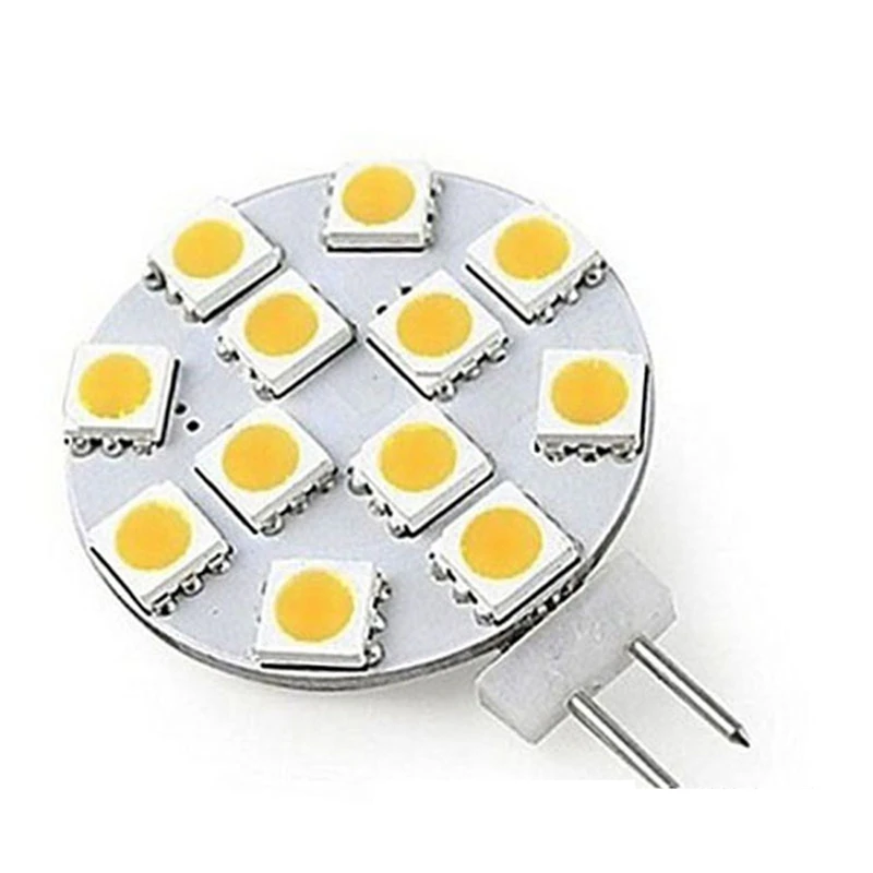 

4W G4 LED 5050 SMD 360 Degree White Car Base Marine Camper RV Led Light Lamps Bulbs DC 12V Round Range Bi-Pin Chandelier Lampada