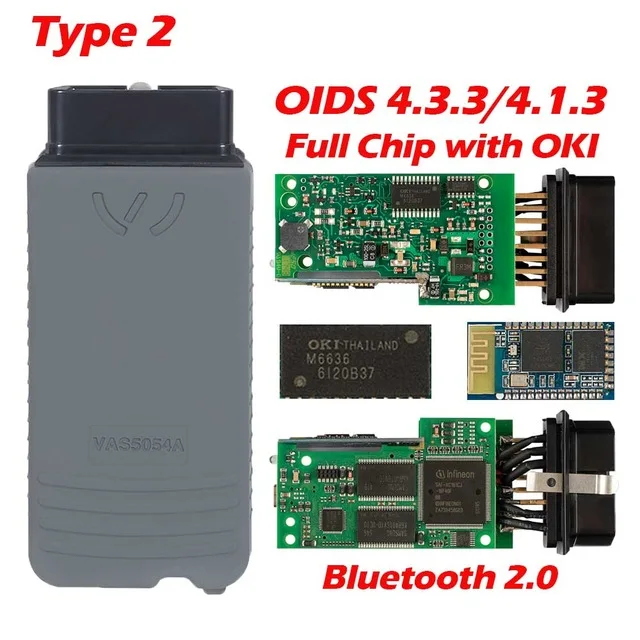 VAS5054 ois V4.4.10 keygen полный чип OKI Авто OBD2 диагностический инструмент VAS5054A дополнительных услуг 5054A Bluetooth считыватель кода сканер - Цвет: Белый