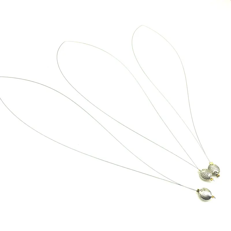 

60pcs/Lot Nano ring threader tools Proffessional Pulling Nano ring Hair extension loop tools Silver Color Micro Ring Loop Tool