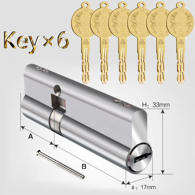 90mm stainless steel handle lock cylinder 8 key bedroom bathroom indoor