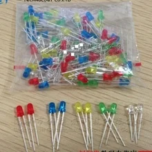 100 шт. X 3 мм 5 мм светодиодный Диод круглый ультра яркий красный/зеленый/синий/желтый/белый водный яркий светодиодный светильник комплект