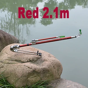 Стальной телескопический держатель для удочки из нержавеющей стали, кронштейн, Рыболовный аксессуар, инструмент можно сложить - Цвет: Red2100mm