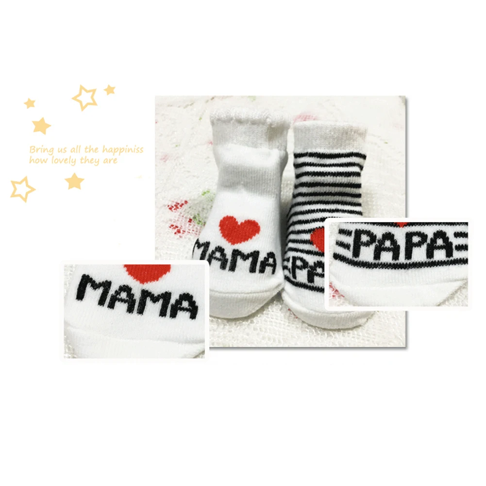 Новинка 2018 популярные милые мягкие теплые хлопковые носки с надписью Love Mama/Papa для