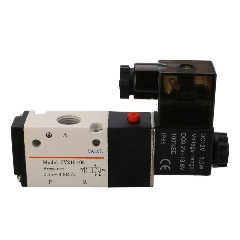DC12V 1/4'' Solenoid Valve Air Gas 3 Way 2 Position Pneumatic Aluminum Electric Solenoid Valve for Water