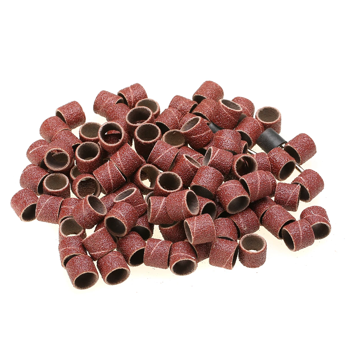 DWZ 100pcs 3/8 inch 80 Sander Grit Sanding Drum Sleeves + 2pc Mandrels
